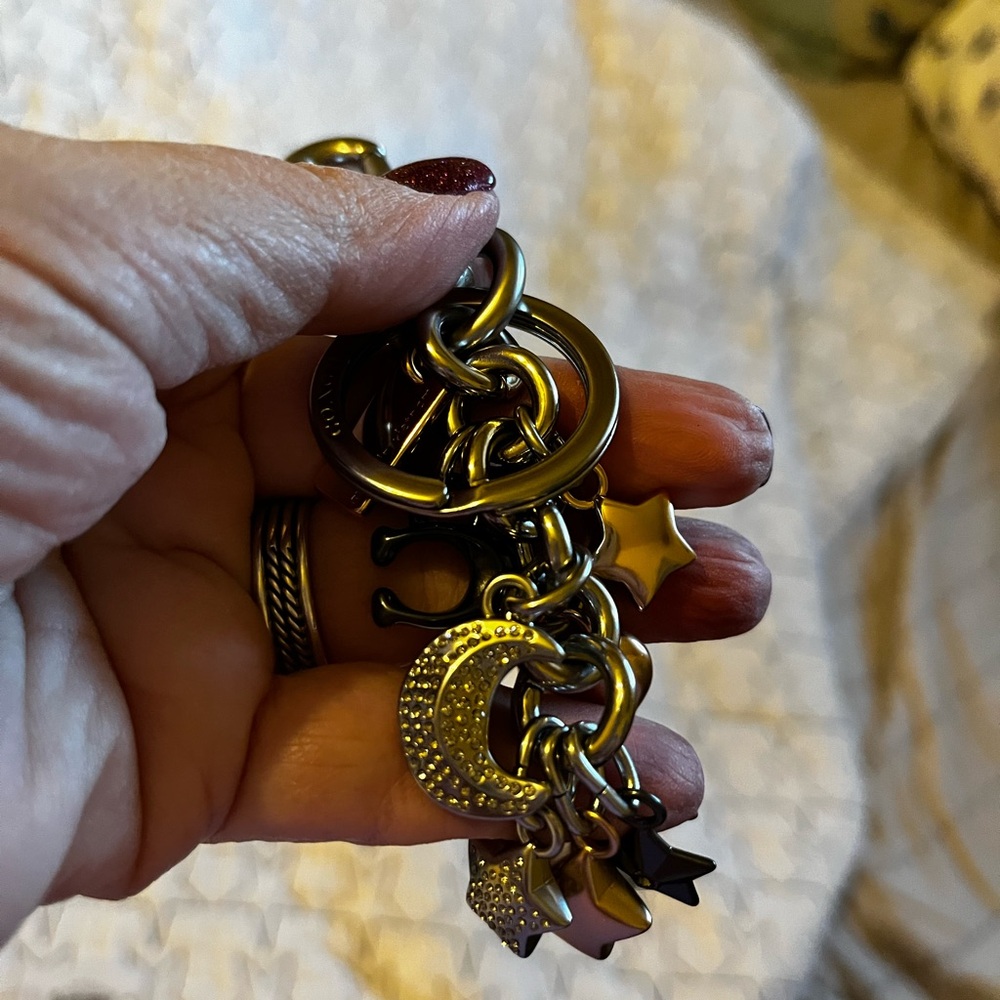 Coach Gold And Silver Moon And Stars Bag Charm Rare